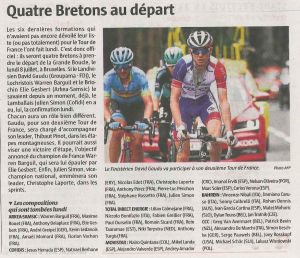 4 cyclistes bretons Tour de France